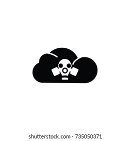 respirator on cloud icon on white background