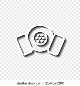Respirator einfach Symbol. Flaches Design. Weiß mit Schatten auf transparentem Gitter.ai