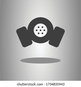 Respirator simple icon with shadow. Flat desing