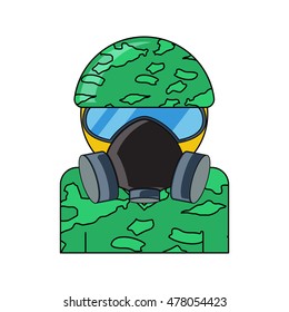 respirator vector icon Flat style. Cartoon style. Military symbol for web and mobile.