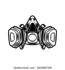 Respirator vector illustration. Graffiti artist gas mask. Street art or face protection concept for emblems or tattoo templates