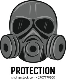 Respirator vector illustration isolated on white. 