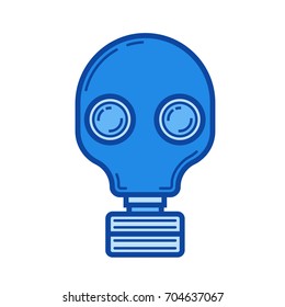 Respirator vector line icon isolated on white background. Respirator line icon for infographic, website or app. Blue icon designed on a grid system.