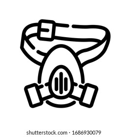 Lineares Symbol für die Vektorillustration des Respirators, Atemmaske, flache Abbildung des Virenschutzes.