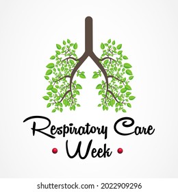 Respiratory care week is observed every year in October to raise awareness for improving lung health. Vector illustration