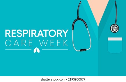 Respiratory care week is observed every year in October to raise awareness for improving lung health. Vector illustration
