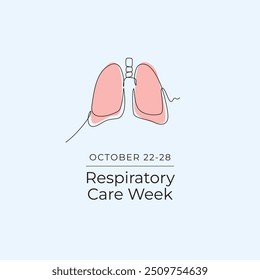 Respiratory Care Week vector design template good for celebration usage. Respiratory Care Week design. Continuous line drawing. eps 10.