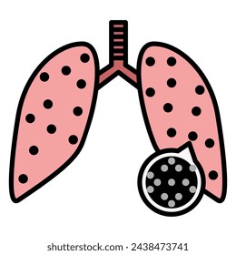 enfermedad respiratoria por contaminación de partículas contorno plano. La contaminación por partículas causa enfermedades respiratorias como asma, EPOC y cáncer de pulmón debido a la inhalación de partículas finas y gases tóxicos