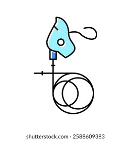 respiratory facial mask for anesthesia color icon vector. respiratory facial mask for anesthesia sign. isolated symbol illustration