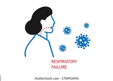Respiratory failure icon vector isolate  