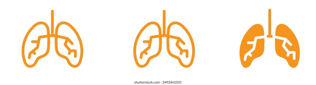 Icono respiratorio de pulmones humanos para gráficos médicos y de salud esencial para representar la función pulmonar y la salud respiratoria