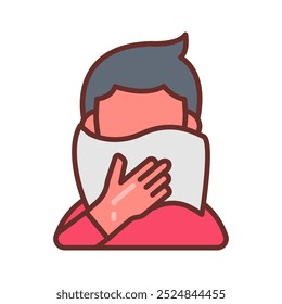 Iconos llenos de higiene respiratoria, Ilustración vectorial