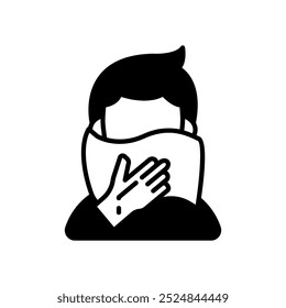 Icono de glifo de higiene respiratoria, Ilustración vectorial