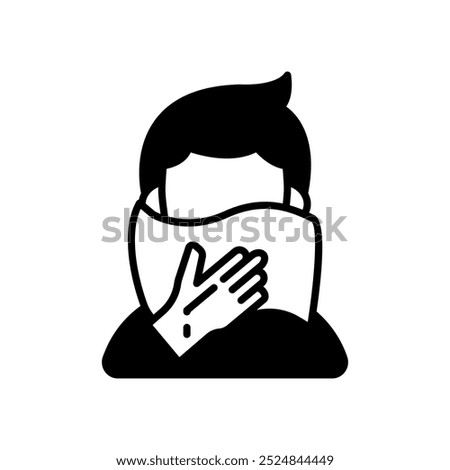 Respiratory Hygiene Glyph Icon, Vector illustration