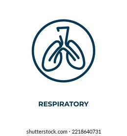 Respiratory icon. Linear vector illustration. Outline respiratory icon vector. Thin line symbol for use on web and mobile apps, logo, print media.