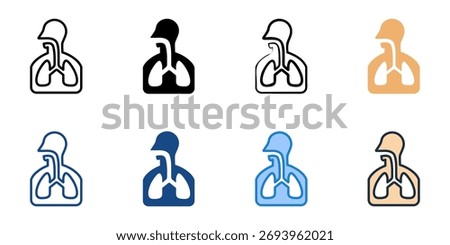 Respiratory icon set multiple style collection 
