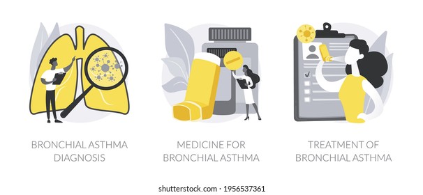 Respiratory Illness Abstract Concept Vector Illustrations.