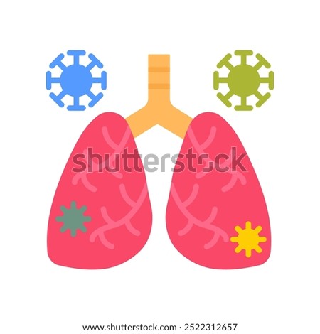 Respiratory Infections Flat Icons, Vector illustration