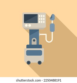 Respiratory machine icon flat vector. Medical patient. Care device