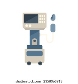 Respiratory machine icon flat vector. Medical patient. Care device isolated