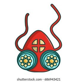 Respiratory mask icon. Cartoon illustration of respiratory mask vector icon for web design