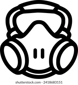 Symbol für Atemmasken. lineares Stilzeichen für mobiles Konzept und Zeichen, Symbol, Vektorgrafik, Kunst