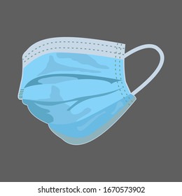 Respiratory mask for medical. Hospital or protect pollution with face masks. Vector illustration