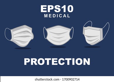 Respiratory mask that is safe from corona virus. N95 industrial mask, dust protection, and medical respiratory respiration. Hospitals or pollution protect face masks. Medical mask pm2.5 smoke dust haze.