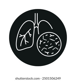 Respiratory microflora line black icon. Sign for web page, mobile app, button, logo. Vector isolated button. Editable stroke.