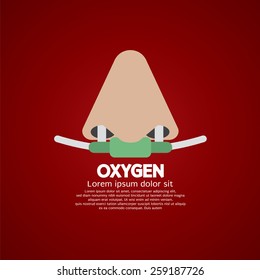 Respiratory Oxygen Nasal Catheter Vector Illustration 
