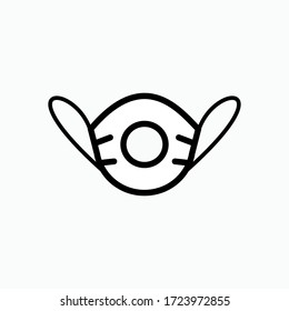 Respiratory Protection Mask Icon.Dust Mask Symbol - Vector. Presented in Line Art Style. 