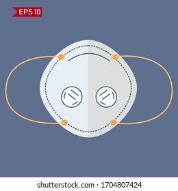 respiratory protective mask design. face mask design. protective mask against dust, viruses and covid-19.