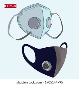 respiratory protective mask design. face mask design. protective mask against dust, viruses and covid-19. medical mask design. 