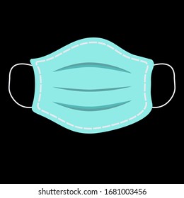 
Respiratory protective mask with a flat design. illustration of respiratory protective mask. respiratory mask with a black background