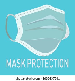 
Respiratory protective mask with a flat design. illustration of respiratory protective mask. 