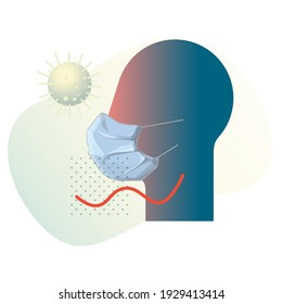 Respiratory Protective Mask - Non Wooven - Icon as EPS 10 File