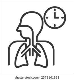 Respiratory Rate Icon Vector Illustration Outline