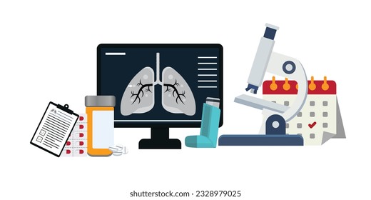 Respiratory system disease. Breathing problems. Airway disease. vector