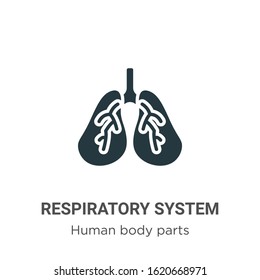 Respiratory system glyph icon vector on white background. Flat vector respiratory system icon symbol sign from modern human body parts collection for mobile concept and web apps design.