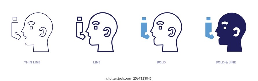 Respiratory system icon in 4 different styles. Thin Line, Line, Bold, and Bold Line. Duotone style. Editable stroke.