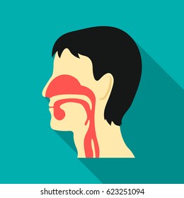 Respiratory System Icon Flat. Single Medicine Icon From The Big Medical, Healthcare Flat.