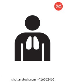 Respiratory System Icon Flat Style. Human Respiratory System Isolated Icon. Body Respiratory System Icon for Apps. Respiratory System Illustration. Respiratory System Icon. Respiratory System Vector.