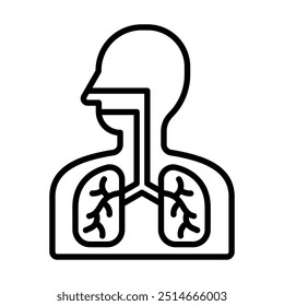 Respiratory System icon line vector illustration