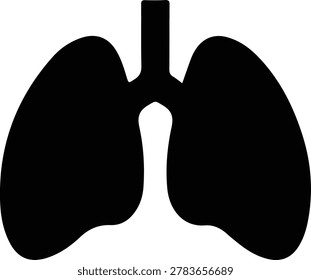 Respiratory system icon minimal lungs vector silhouette clean biomedical symbol