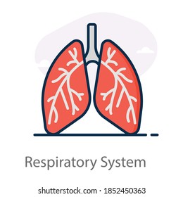 Respiratory System Icon Modern Flat Style Stock Vector (Royalty Free ...