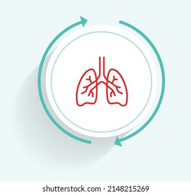 Respiratory System icon neon style