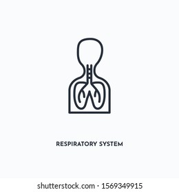 Respiratory System outline icon. Simple linear element illustration. Isolated line Respiratory System icon on white background. Thin stroke sign can be used for web, mobile and UI.