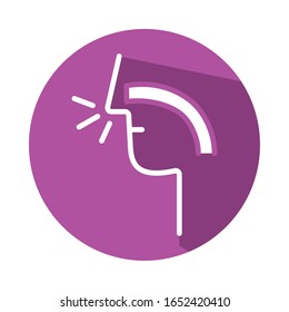 respiratory tract human organ block style vector illustration design