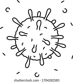 Virus respiratorio. Icono de contorno del vector.