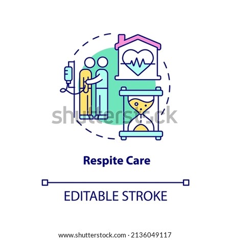 Respite care concept icon. Short-term assistance. Hospice service for patient abstract idea thin line illustration. Isolated outline drawing. Editable stroke. Arial, Myriad Pro-Bold fonts used